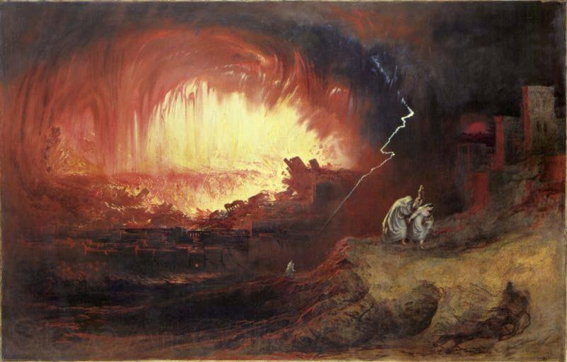 John Martin The Destruction of Sodom and Gomorrah, Norge oil painting art